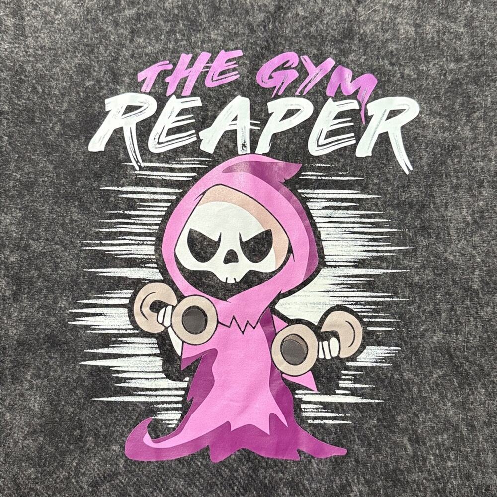 The Gym Reaper size medium short sleeve reaper holding weights athletic casual - Picture 4 of 9